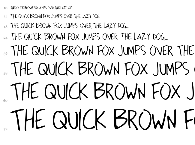 Strong Hand Caps font waterfall